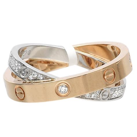 cartier double love ring|cartier love interlocking ring.